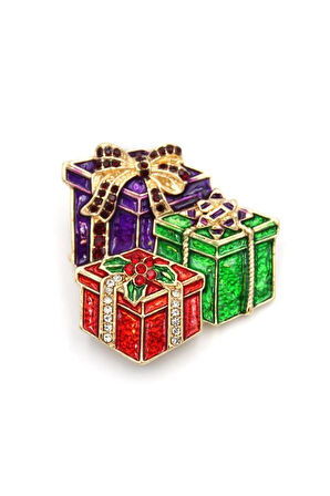 Hediye Kutusu Broş - ÇOK RENKLİ