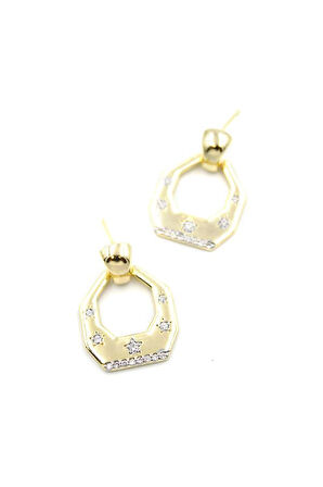 Taşlı Küpe - Altın