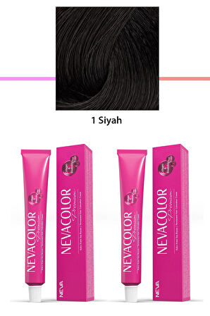 2 li Set Premium 1 Siyah - Kalıcı Krem Saç Boyası 2 X 50 g Tüp