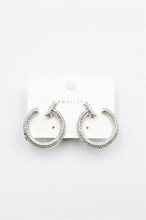 Zirkon Taşlı Küpe - Gümüş