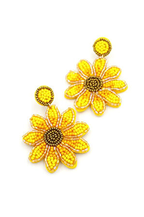 Çiçek Küpe - Sarı