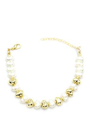 İnci Bileklik - Altın