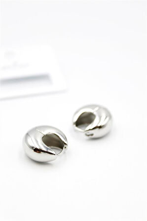 Oval Halka Küpe - Gümüş