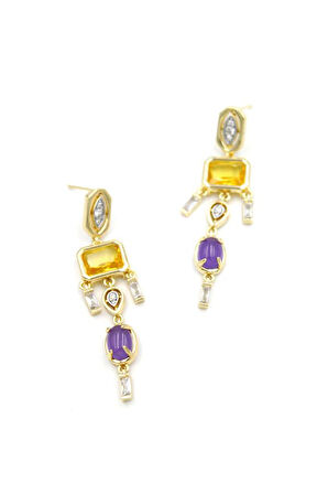 Taşlı Küpe - Altın