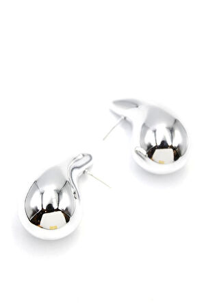 Büyük Boy Damla Küpe - Gümüş