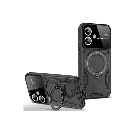 Samsung Galaxy A06 Kılıf Joy Lens Standlı Kapak - Siyah