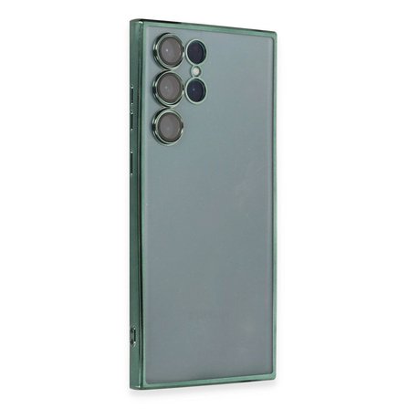 Samsung Galaxy S22 Ultra Kılıf Razer Lensli Silikon - Yeşil
