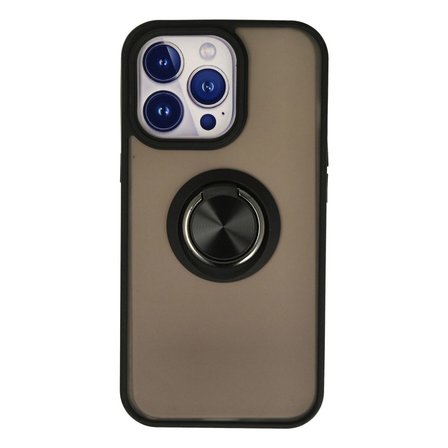 Apple İphone 15 Pro Max Kılıf Montreal Yüzüklü Silikon Kapak - Siyah