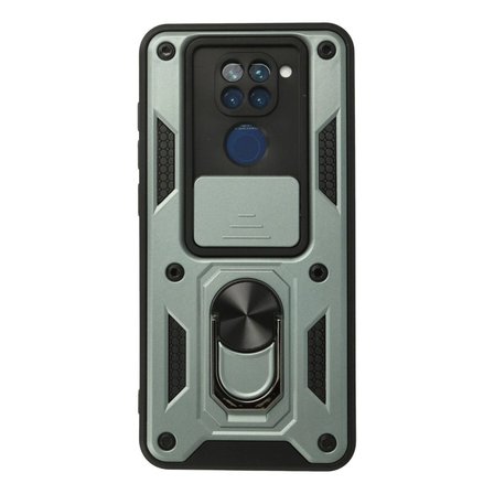 Xiaomi Redmi Note 9 Kılıf Pars Lens Yüzüklü Silikon - Yeşil
