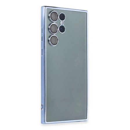 Samsung Galaxy S22 Ultra Kılıf Razer Lensli Silikon - Açık Mavi