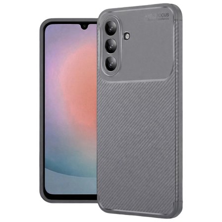 Samsung Galaxy A36 Kılıf Auto Focus Karbon Kapak - Gri