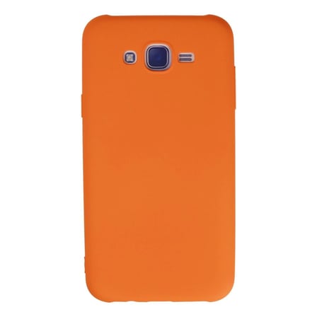 Samsung Galaxy J7 Kılıf Nano İçi Kadife Silikon - Turuncu