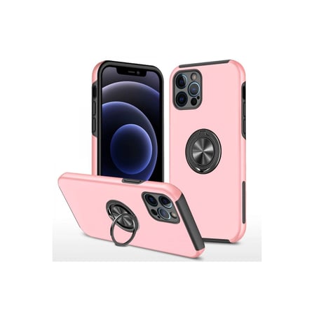 Apple İphone 12 Pro Max Kılıf Elit Yüzüklü Kapak - Pembe