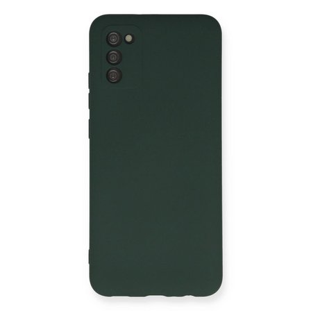 Samsung Galaxy A03s Kılıf Nano İçi Kadife Silikon - Koyu Yeşil