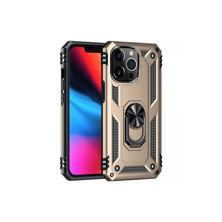 Apple İphone 14 Pro Max Kılıf Sofya Yüzüklü Silikon Kapak - Gold