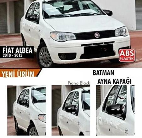 Fiat Albea 2010-2013 Batman Yarasa Ayna Kapağı Piano Black ABS Plastik