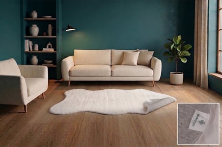 Tavşan Tüyü Düz Post Beyaz Yumuşak Yıkanabilir Tabanlı Peluş Halı 80X150