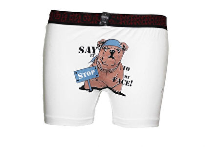 Baskılı Komik 2'Li Boxer Set Beyaz