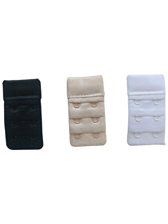 2 Kancalı 3 Sıralı Ağraf Set 3'lü Siyah Beyaz Ten