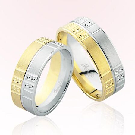 Sarı Beyaz Altın Alyans 6107