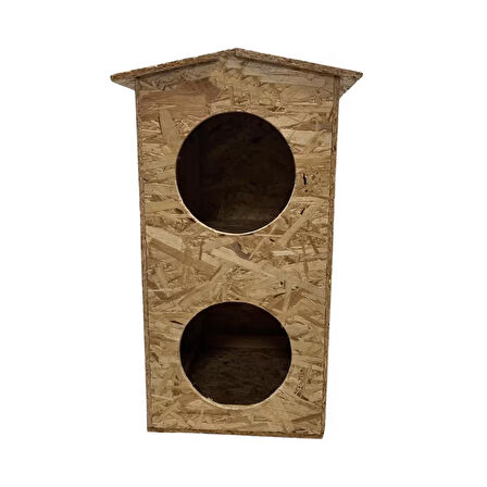 Reyo Kedi Evi Dış Ortam Uygun Ahşap Kedi Evi Dublex OSB 66x39x32 cm - CAT10