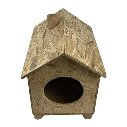 Reyo Orta Boy Kedi Evi OSB Su Yalıtımlı Rüzgar ve Soğuğa Dayanıklı Ahşap Kedi Evi, Sokak Hayvanları İçin Kedi Barınağı, Kedi Yuvası 43x40x37 cm CAT14