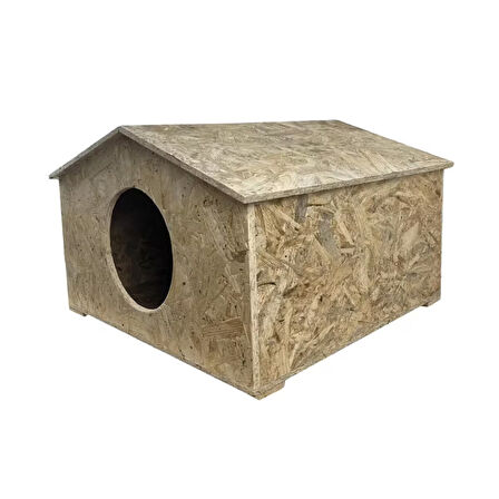 Reyo Kedi Evi Dış Ortam Uygun Ahşap Kedi Evi OSB 50x50x35 cm - CAT17