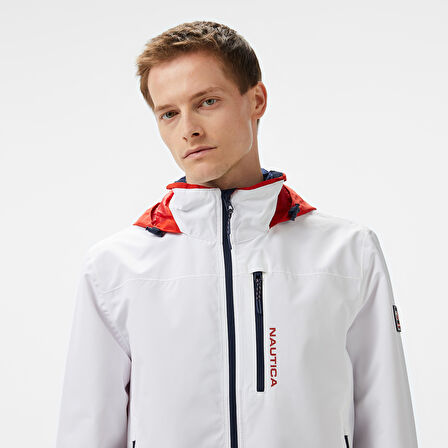 Nautica Erkek Beyaz Regular Fit Dik Yaka Mont