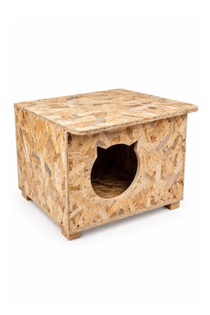 Reyo Yetişkin ve Yavru Kedi Evi İç ve Dış Mekana Uygun Kedi Evi, Sokak Kedileri İçin Yuva, Kedi Barınağı 50x35x30 cm CAT19