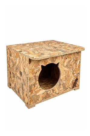 Reyo Büyük Boy Kedi Evi, Dış Ortama Uygun OSB Sokak Canları İçin Kedi Barınağı 60x45x40 cm CAT23