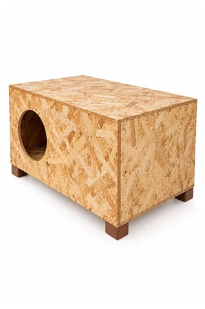 Reyo Kedi Evi Dış Ortam Uygun Ahşap Kedi Evi OSB 60x40x30 cm - CAT24
