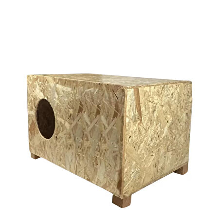 Reyo Kedi Evi Dış Ortam Uygun Ahşap Kedi Evi OSB 60x40x30 cm - CAT24