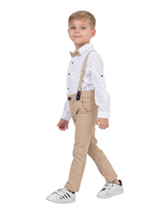 YAPRAK DESENLİ GÖMLEKLİ SALOPET ERKEK TAKIM