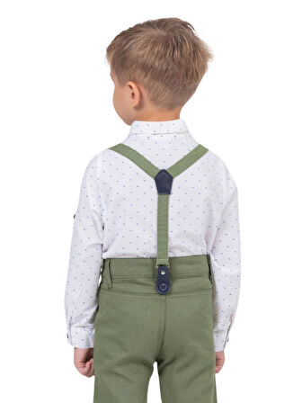 YAPRAK DESENLİ GÖMLEKLİ SALOPET ERKEK TAKIM