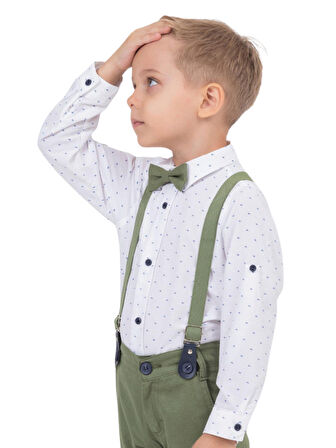 YAPRAK DESENLİ GÖMLEKLİ SALOPET ERKEK TAKIM