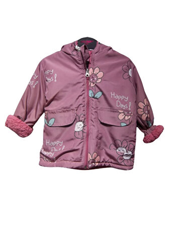 PAPATYA DESENLİ KIZ MONT