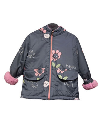 PAPATYA DESENLİ KIZ MONT