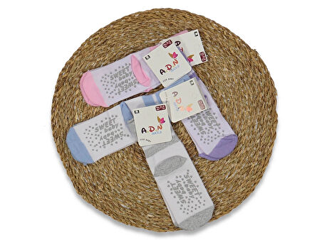 KIZ BEBEK KAYMAZ TABAN SOKET ÇORAP (4 ADET)