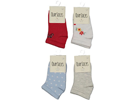 KIZ ÇOCUK RENKLİ PATİK ÇORAP (3 ADET)