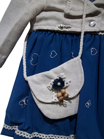 BOLEROLU ÇANTALI KIZ ELBİSE