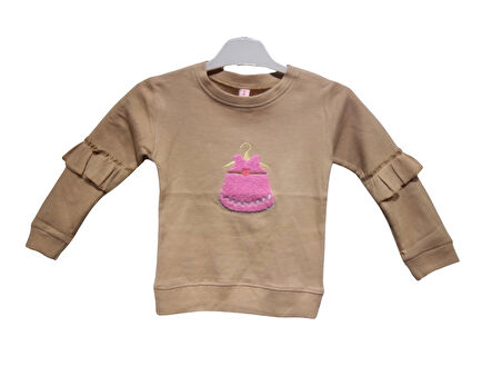 SUZENELİ KOL FIRFIRLI KIZ SWEATSHIRT