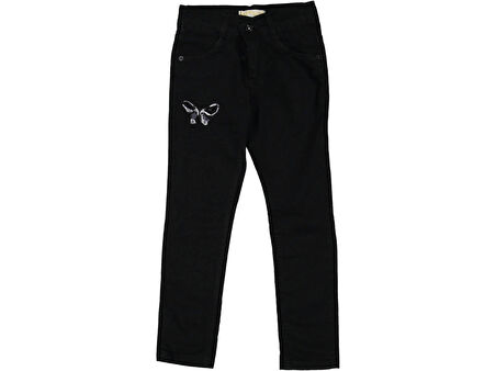 KELEBEK NAKIŞLI JEANS KIZ PANTOLON