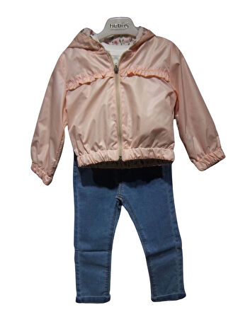 GIRL NAKIŞLI KAPÜŞONLU YAĞMURLUKLU KIZ TAKIM