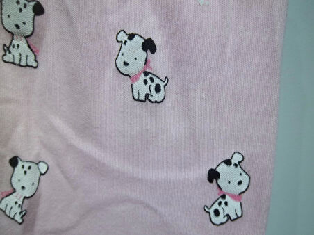 KÖPEK BASKILI RİBANALI KIZ TEK ALT