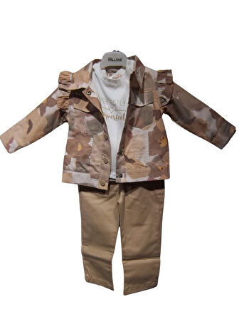 KAMUFLAJ DESENLİ CEKETLİ KIZ TAKIM