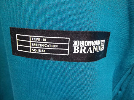 BRAND BASKILI KAPÜŞONLU ERKEK SWEATSHIRT