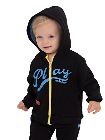 PLAY BASKILI FERMUARLI KAPÜŞONLU ERKEK TAKIM