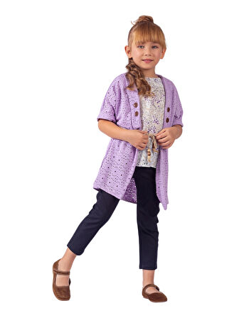 HIRKALI JEANS PANTOLONLU 3'LÜ KIZ TAKIM