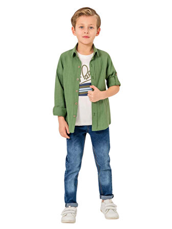 JEANS PANTOLONLU GÖMLEKLİ 3'LÜ ERKEK TAKIM