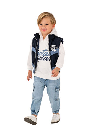JEANS PANTOLONLU YELEKLİ 3'LÜ ERKEK TAKIM